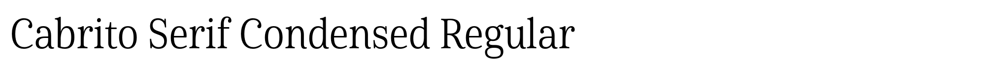 Cabrito Serif Condensed Regular image